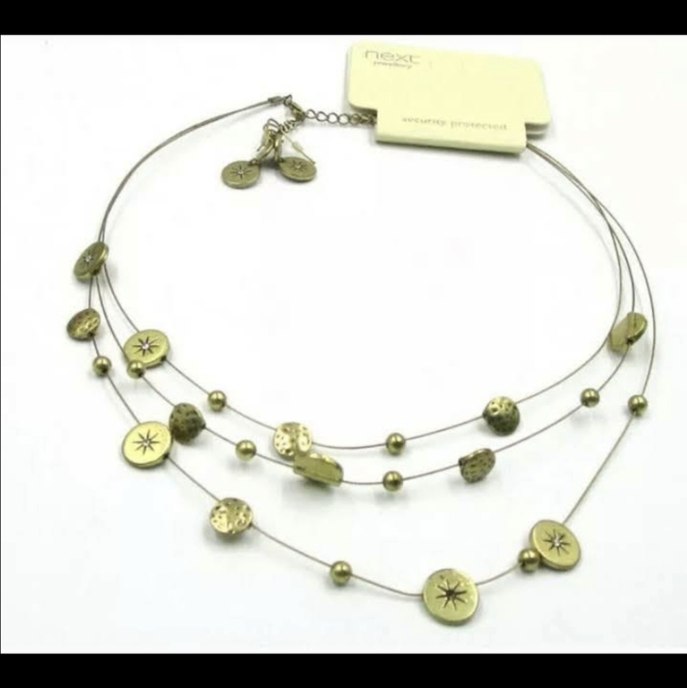New Unique Star Charms Necklace and Earrings Set.